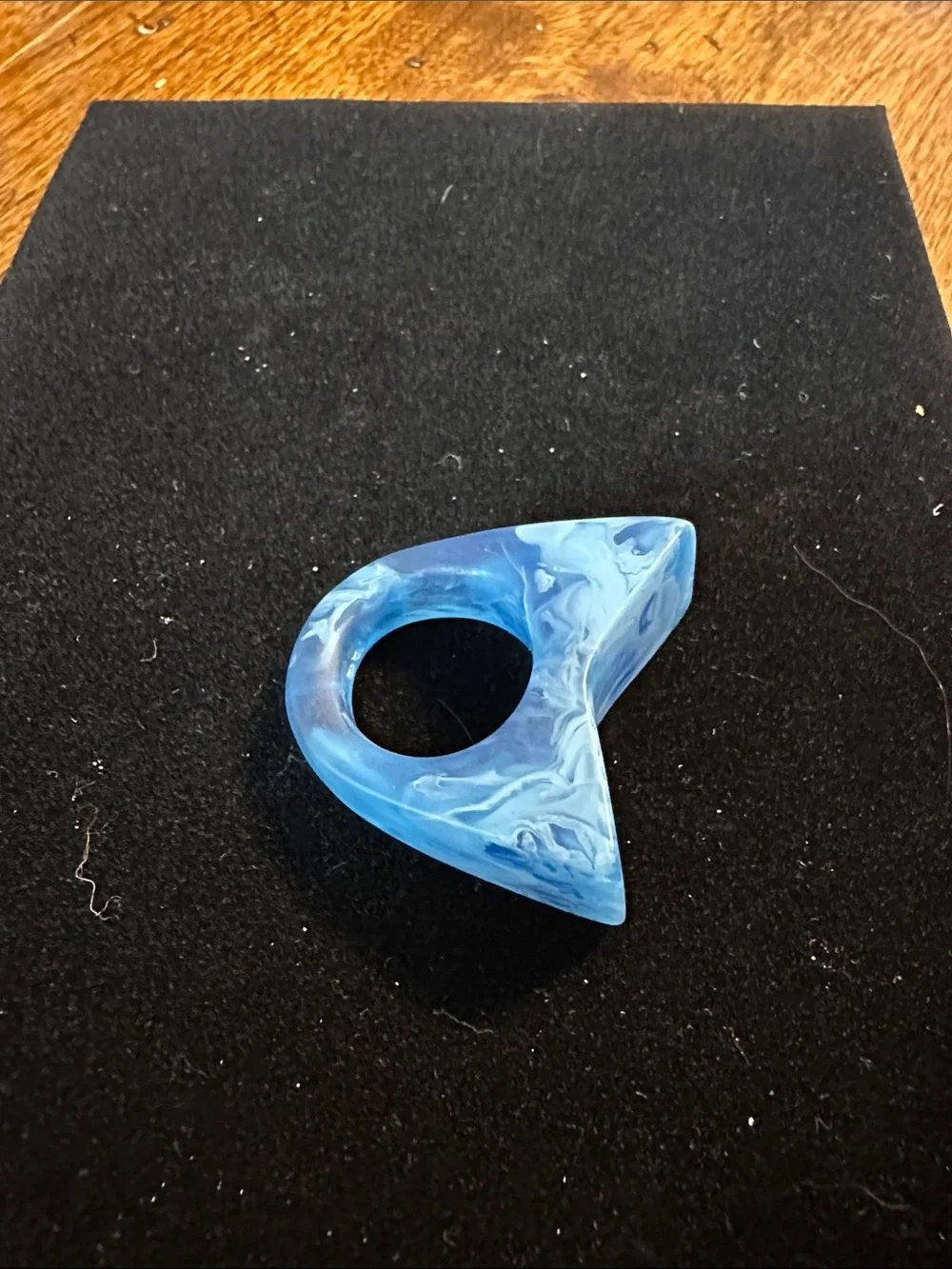 Dinosaur Designs Blue Marbled Resin Statement Ring